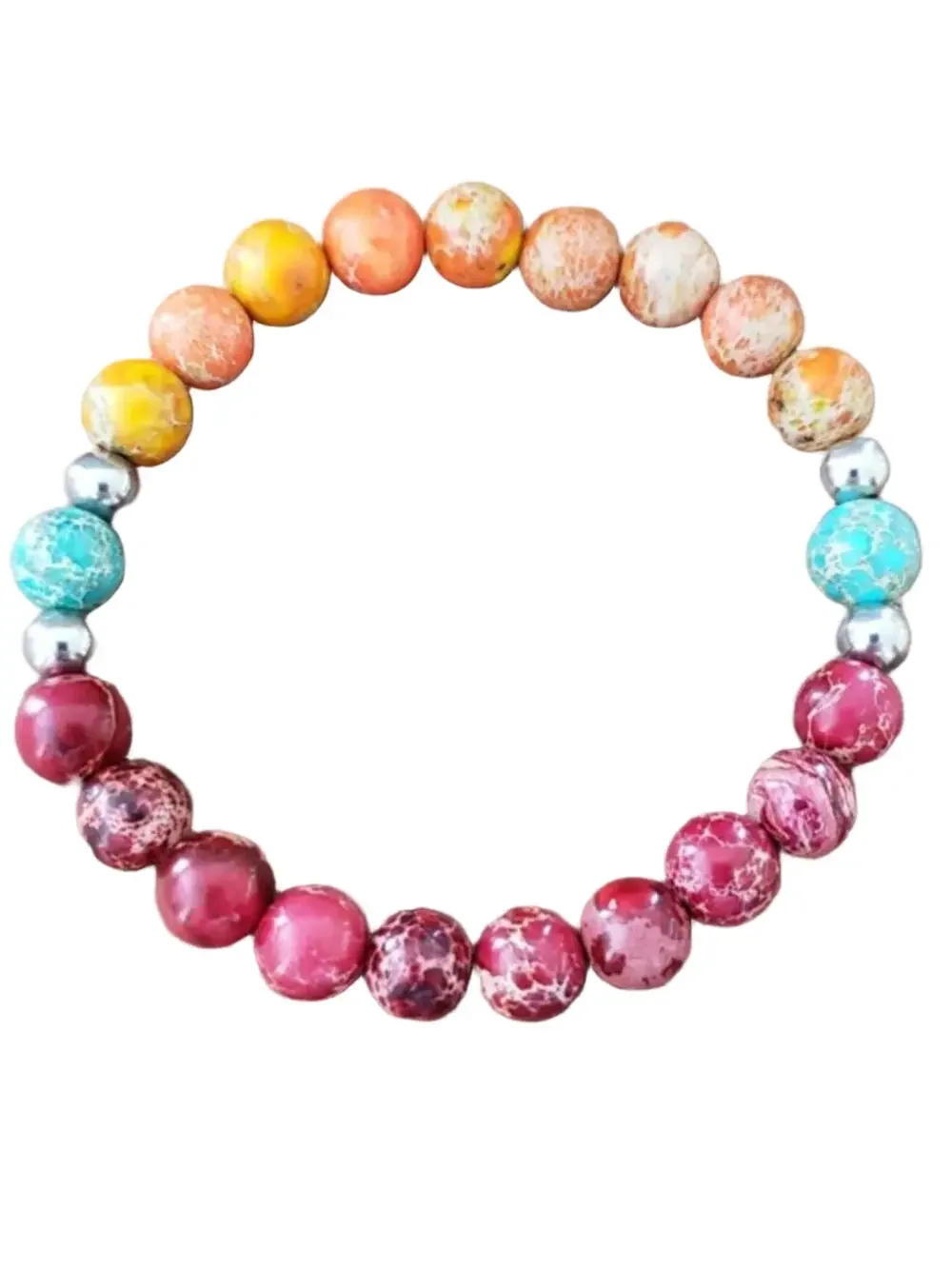 Handcrafted Sea Sediment Jasper Beads Bracelet - Picture 2 of 6